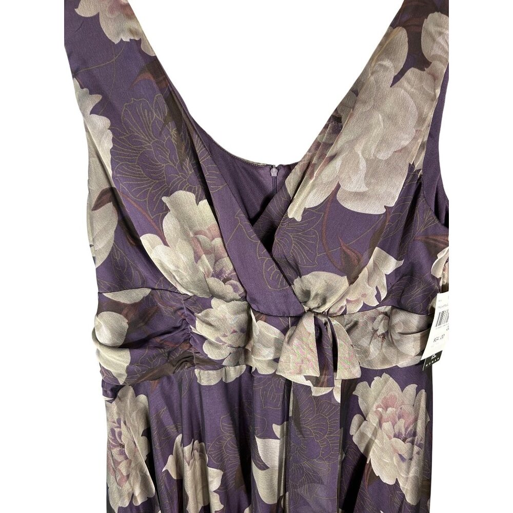 Purple Floral Sleeveless Dress With Empire Waist Size 20 W Easter Fairy - Picture 2 of 12